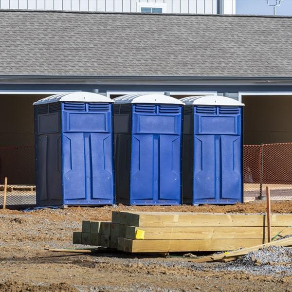Heavy-duty construction site porta potty in Fort Worth, Texas